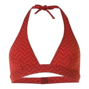 ERES Zigzag-Pattern Triangle Bikini Top in Ginger Brown NWT